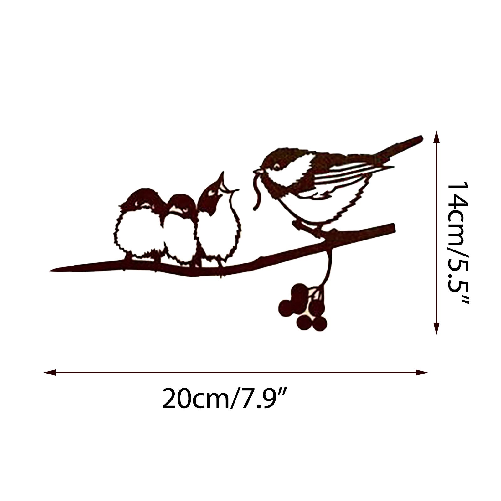 Tuin Art Outdoor Tuin Achtertuin Tak Metalen Rvs Art Metalen Vogel Yard Art Boom Vogel Dier Tuin Decoratie