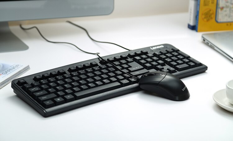 Lenovo Original Wired Keyboard and Mouse Set Combo USB Interface X830L KM4800S KM102 Waterproof for Desktop Computer Laptop