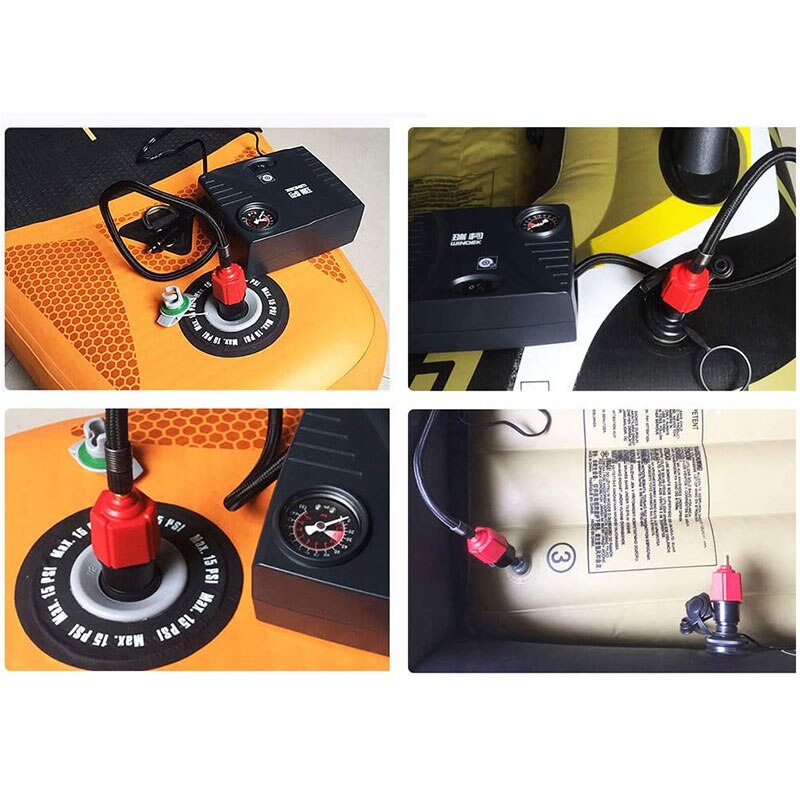 Inflatable Pump Adaptor Air Pump Converter with 4 Types Air Valve Nozzles Multifunction Conversion Head EDF88