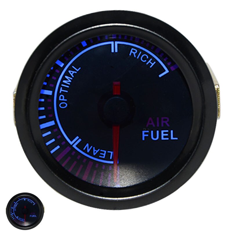 52mm boost/vakuum/vattentemp/oljetemp/oljepress/spänning/varvräknare/luftbränsleförhållande/egtmätare analog blå led + 52mm gauge pods: Luftbränsleförhållande