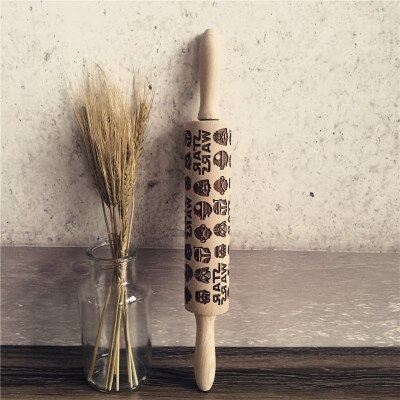 Embossing Rolling Pin Baking Cookies Noodle Biscuit Fondant Cake Dough Engraved Roller Reindeer Snowflake Kitchen Tools: Star Wars - Limited