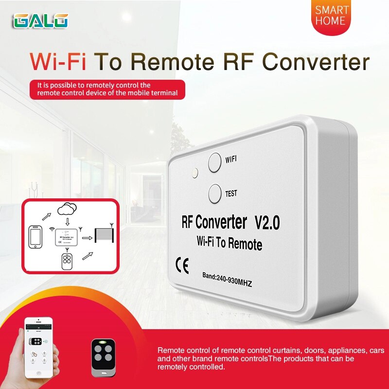 Universal Wifi Switch 240~930mhz remote control bridge WIFI to remote RF converter for garage gate opener