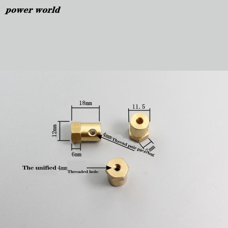 Metalen zeshoekige koppeling auto-askoppeling onderdelen 3 mm 4 mm 5 mm 6 mm 7 mm 8mm zeshoekige koppeling