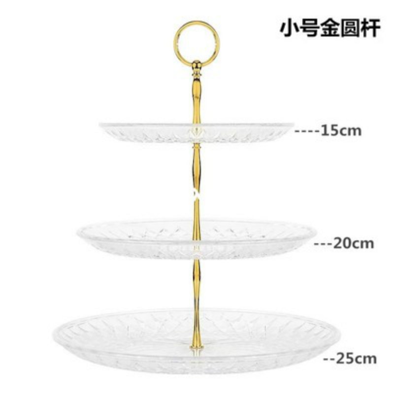 Europäischen Kuchen Stehen Obst Snack Ablage Platten 3-schicht Kunststoff Platte Hochzeit Party Lagerung Tabletts dekore