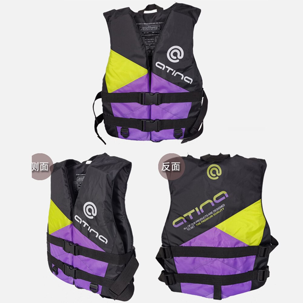 Adulto donna uomo nuoto giubbotto di salvataggio sport acquatici giubbotto di galleggiamento costume da bagno per canottaggio surf Kayak alla deriva sci 35-55KG