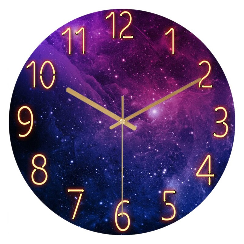 Wall clock Modern Large Size Wall Clock Silent Non Ticking Battery Quartz Digital Clock for Living Bedroom Decor Dial: STYLE2