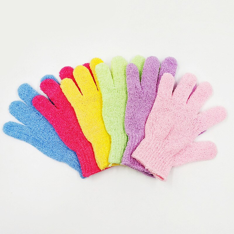 Bad til peeling eksfolierende handske scrub handsker modstand kropsmassage svamp vask huden fugtgivende spa skum: Tilfældig 1pc