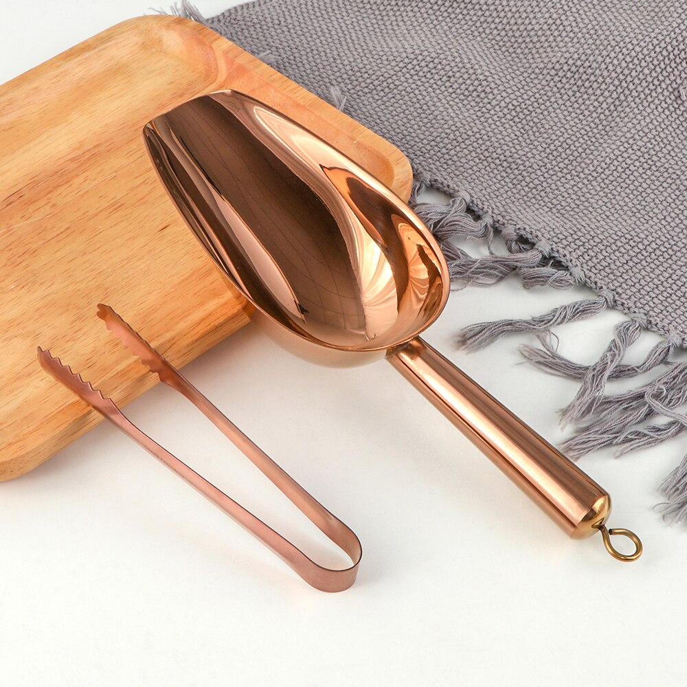 Pala multiusos sólida de acero inoxidable, utensilio de cocina, pala para alimentos, harina, dulces, 2 uds.