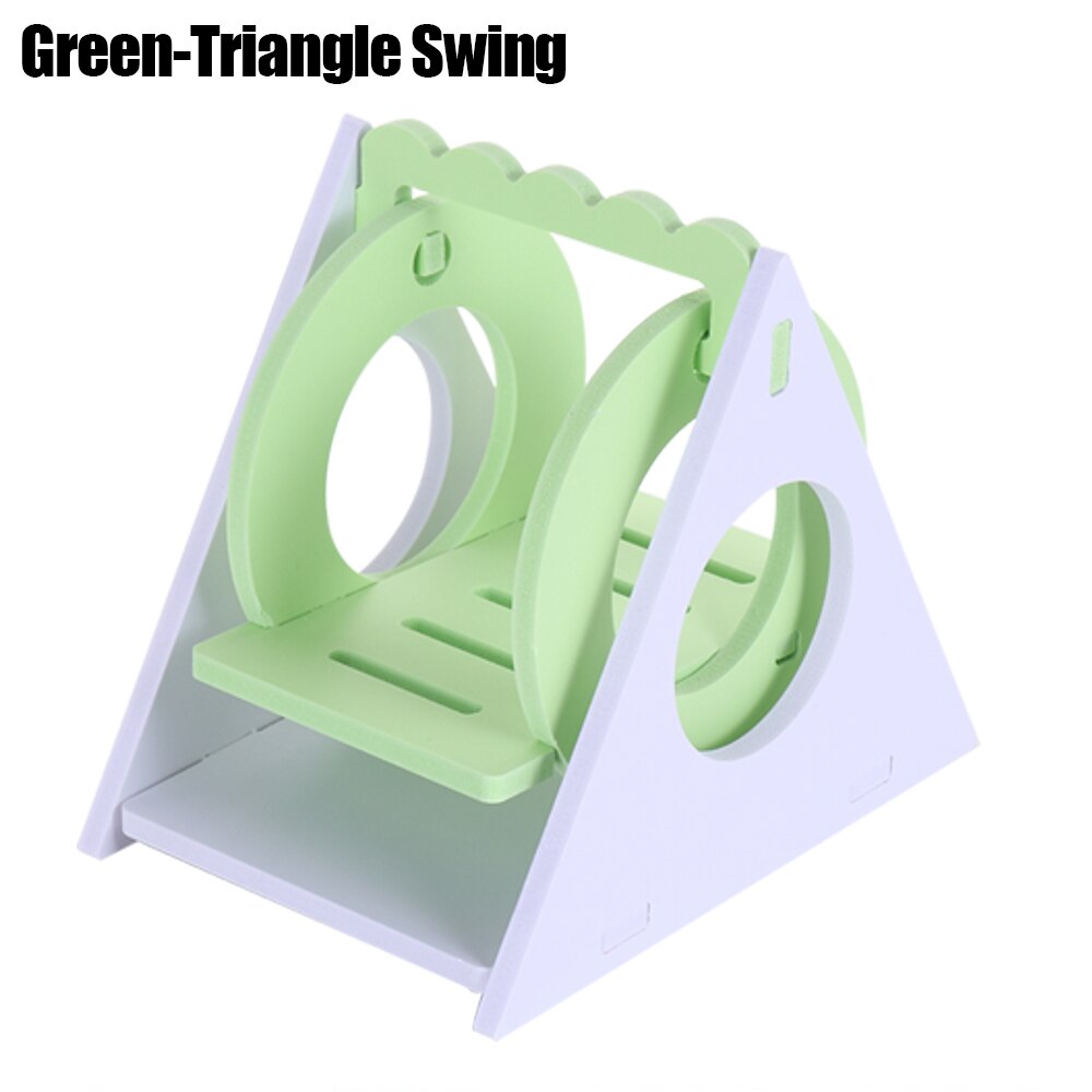 Hamster Speelgoed Accessoires Kleine Dier Swing Egel Woestijnrat Rainbow Bridge Pet Sport Oefening Speelgoed Set Hamsters Huis: Green-Triangle Swing