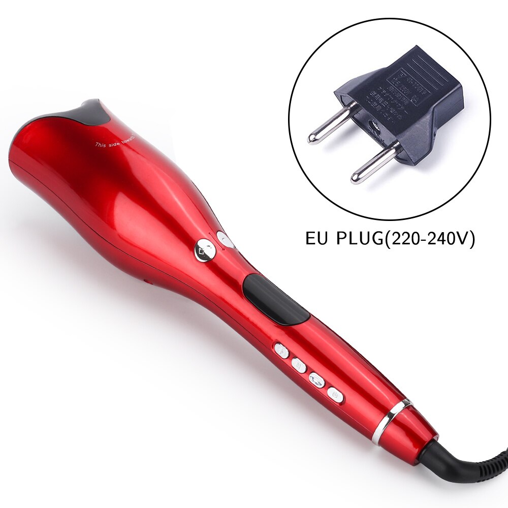 Automatische krultang, waver, krultang, roterende elektrische haarkrultang, luchtdraai, automatische haarstylingtool van 1 cm: Eu-stekker