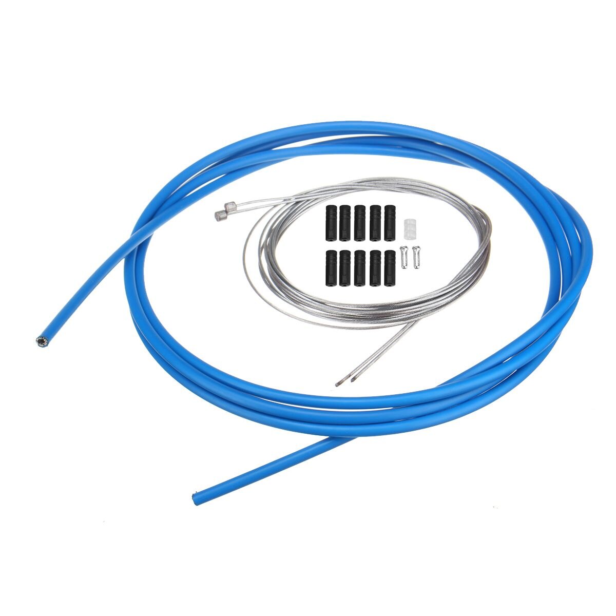 Bike Bicycle Front Rear Inner Outer Wire Brake Shifter Gear Derailleur Hose Housing cable Kit MTB Road bike bicycle: Navy Blue