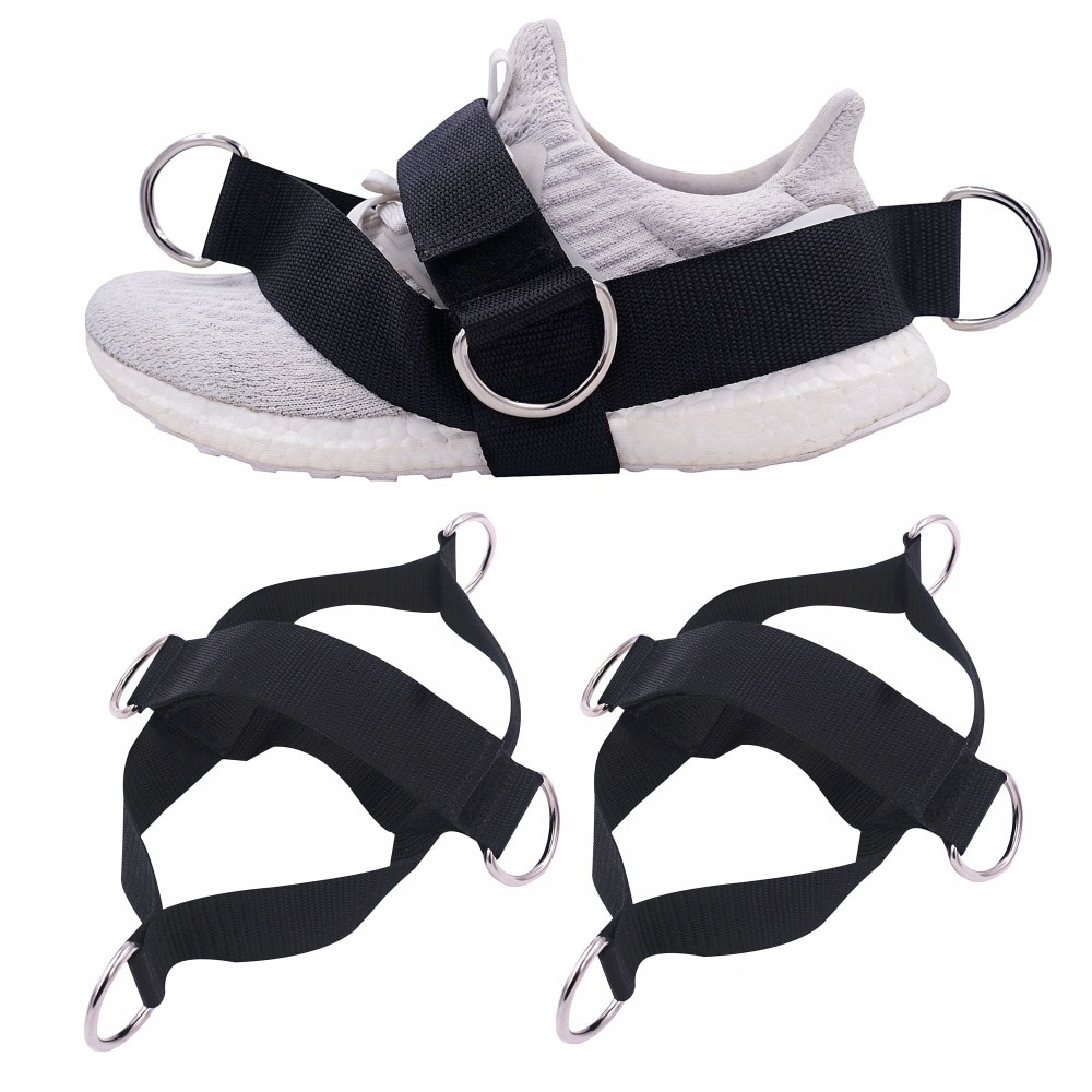 4 d- -ringar ankelrem för kabelmaskiner och motståndsband kvinnor/män storlekar glute benband för fitness gym workout stretching