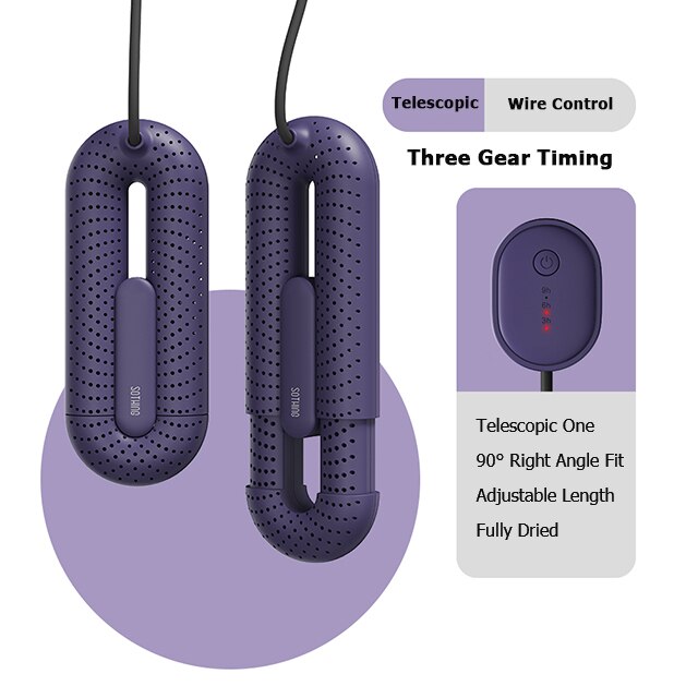 Youpin Sothing scarpa asciugatrice Loop scarpe elettriche estensibili asciugatrice PTC riscaldatore portatile sterilizzazione multieffetto deodorizzazione: Purper With Timing / AU