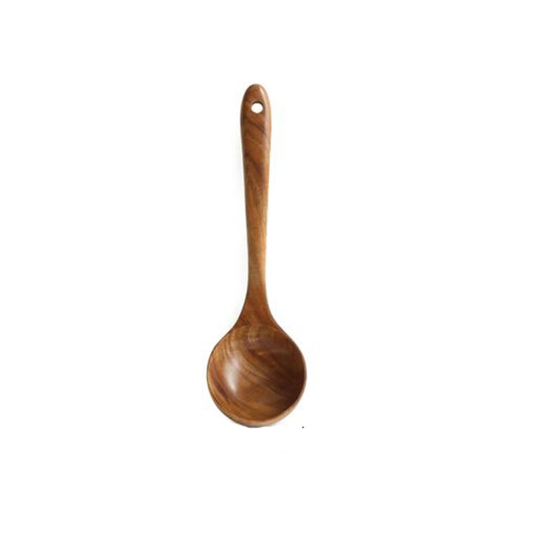Teak löffel mit lange griff Sieb nicht-Stock Pfanne holz schlitz löffel spezielle spachtel löffel für Pfanne massivholz reis löffel: Löffel 27x7.8CM