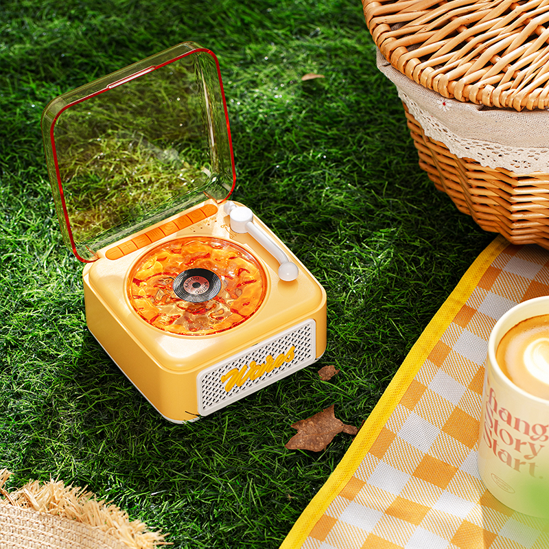 White Noise Bluetooth Speaker Mini Retro Portable Vintage Sleep Aid Bluetooth Speaker Subwoofer With RGB Light Support TF Card