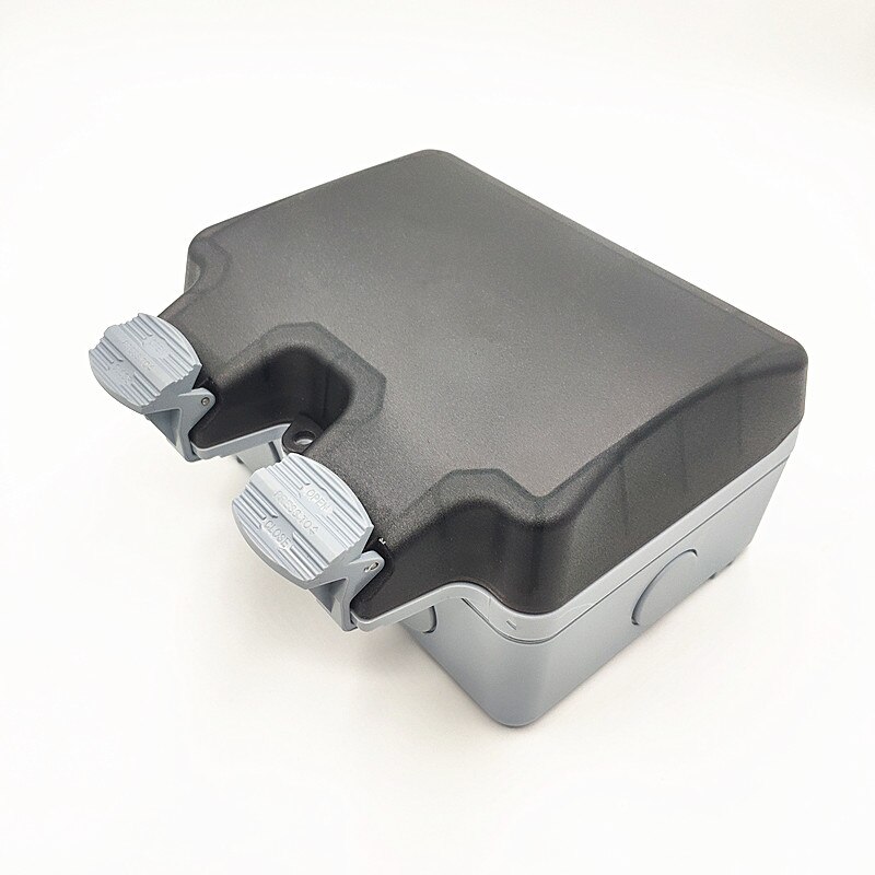 IP66 Weatherproof Waterproof Outdoor BOX Wall Socket 13A Double Universal Switched Outlet Charging Port