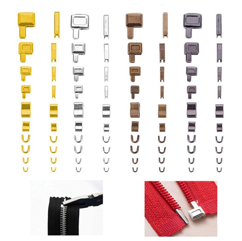 Meetee 5# Nylon Zipper Repair Kit Replacement Zippers Installation Tools for Bags Tents Luggage Quilt Cover Zip Pull Tab Sewing: 32sets