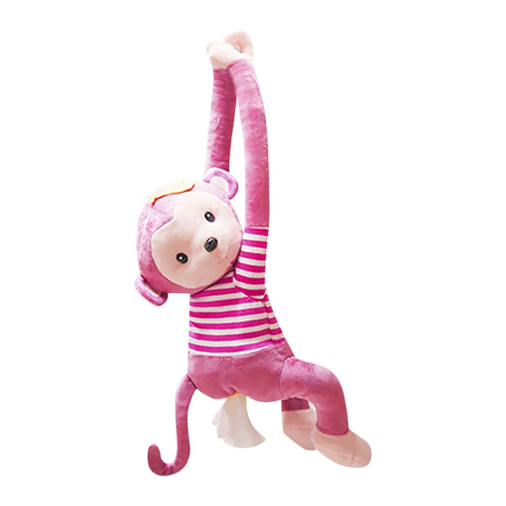 Car Tissue Boxes Monkey Cute Cartoon Home Office Car Hanging Paper Napkin Tissue Box Cover Holder Portable Paper Box: PK
