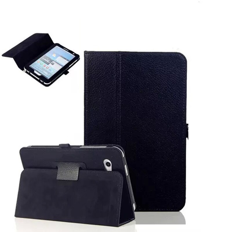 For Samsung Galaxy Tab 2 7 GT P3100 PU Leather Case Cover For Samsung Galaxy Tab 2 P3100 7.0 inch Stand Tablet Case +FilmPen: black