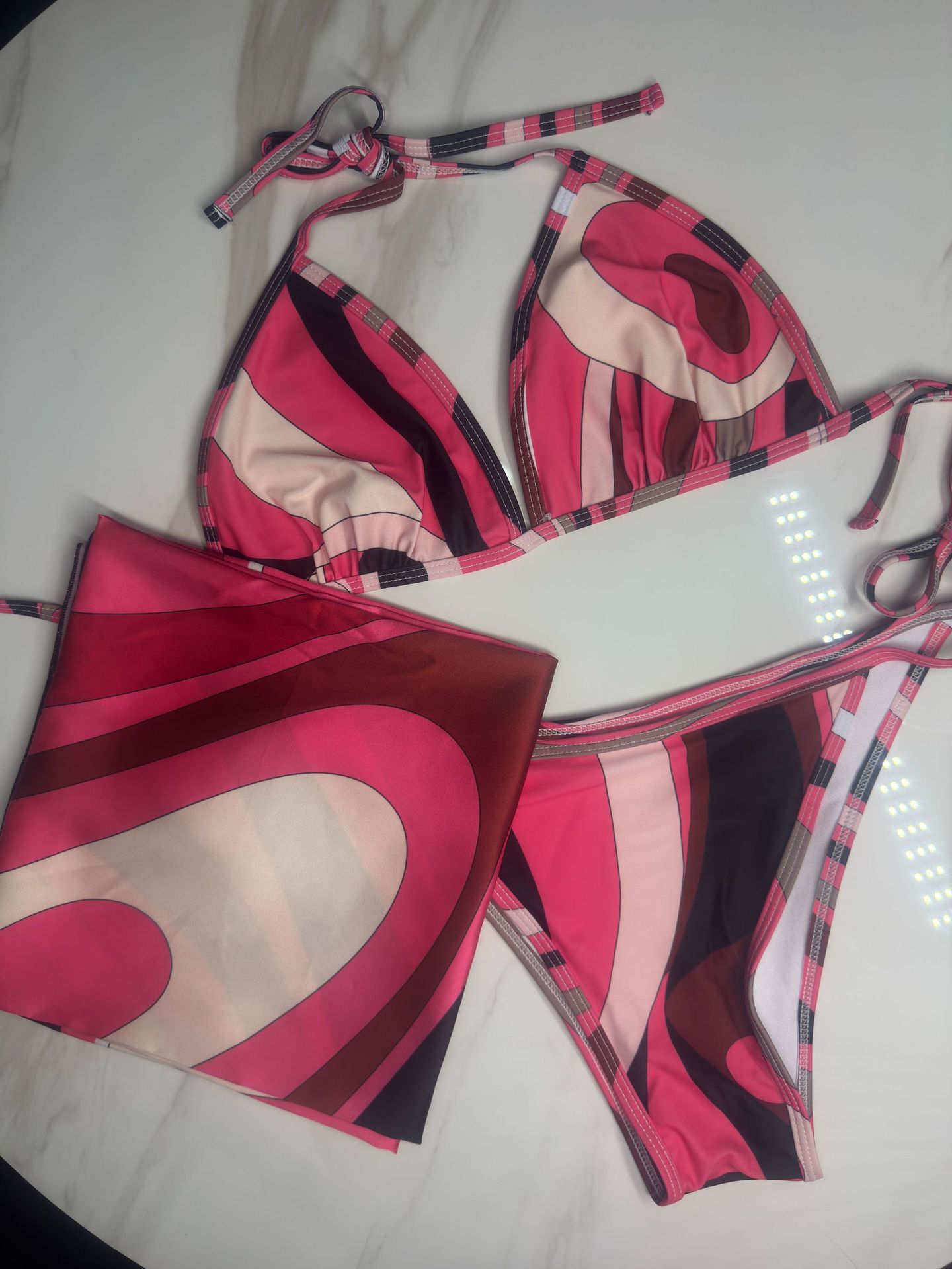Kvinders tørklæde badedragt strand badetøj pandebånd bikini sæt