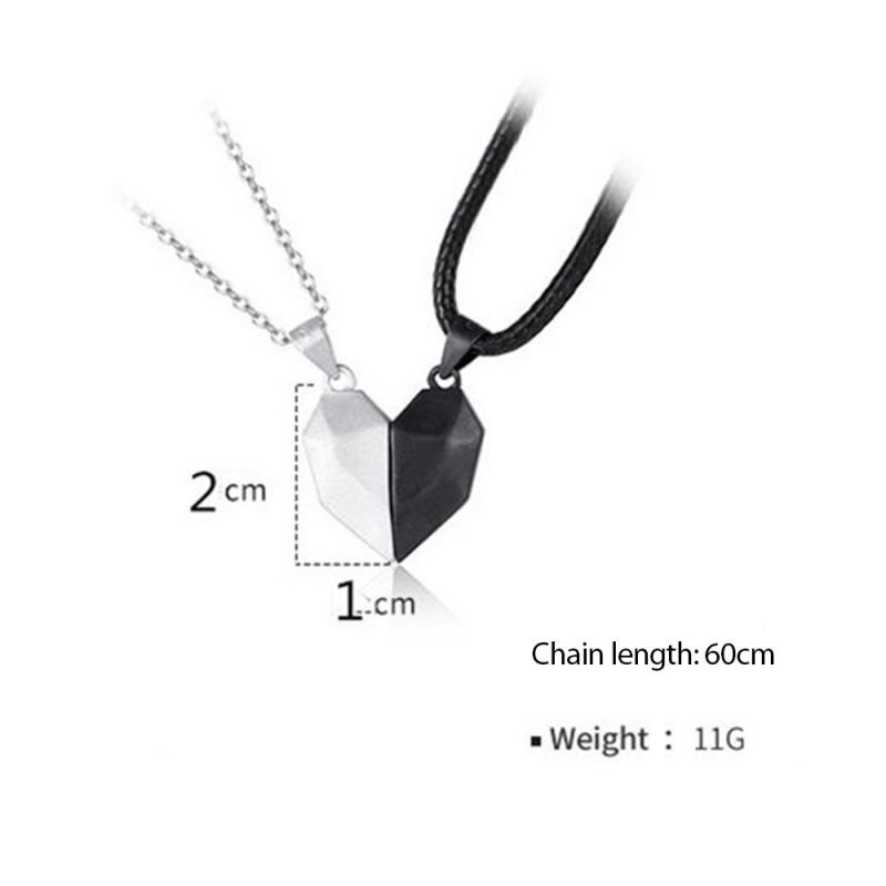 Pendentifs à chaîne appariés pour Couples et amis colliers en pierre pour pendentifs en cuir épissage lettrage colliers à aimant