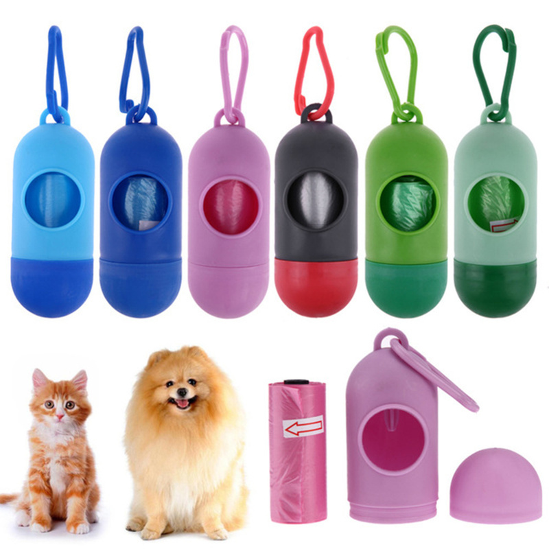 1 pc praktiske kæledyrsaffaldsholdere dispenser dispenser dispenser poser setdog affaldsposer dispenser kæledyr hunde skraldespand