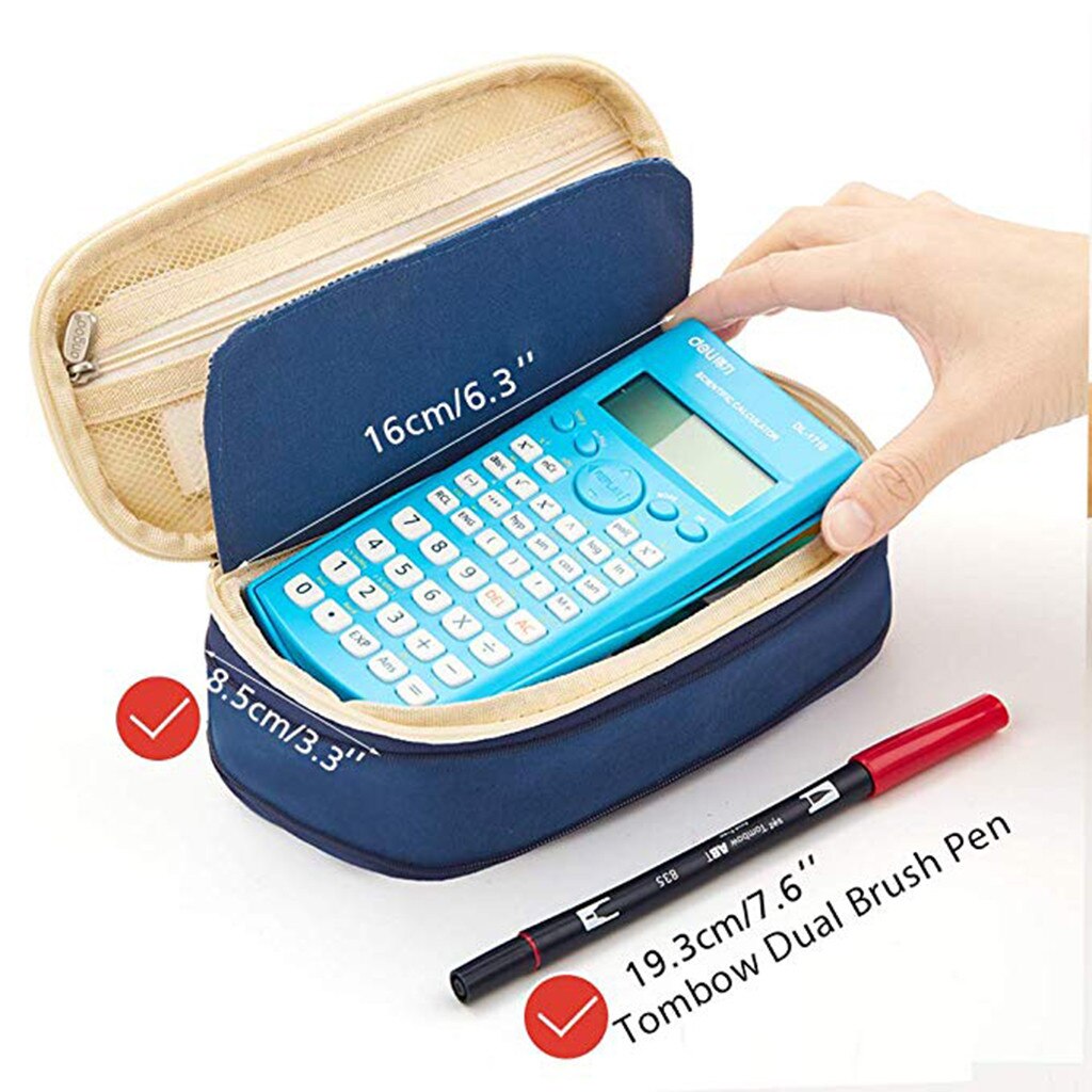 Multi-function school pencil storage bag stationery box large capacity canvas pen curtain box boy girl children stationery