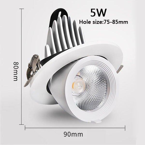 Led cob downlight indbygget lys 360 grader justerbar vinkel 5w 12w 20w 30w 40w spotlampe stue kontor indkøbscenter bar  ac110-240v: Blå / Rød