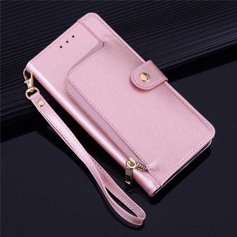 Voor huawei nova 5t hoesje zachte siliconen luxe leren portemonnee flip case voor coque huawei nova 5t yal -l21 telefoonhoesjes funda: Roségoud