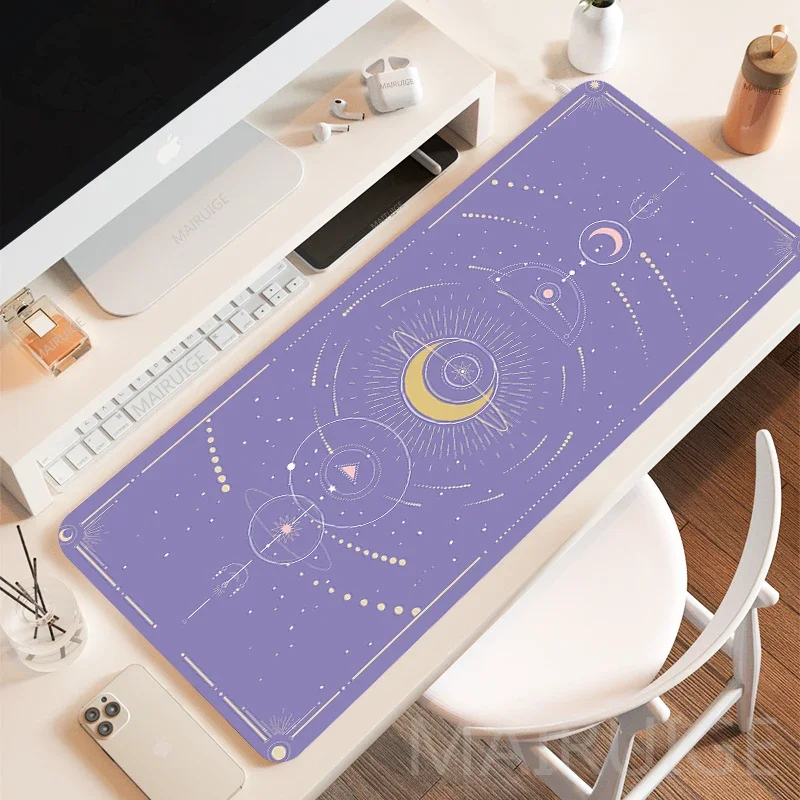 Kawaii Moon Star Podkładka pod mysz Girly Accessory Playmat Cute Carpets 400x900 Podkładka pod mysz Laptop Gamer Purple Pink Magic Duża klawiatura