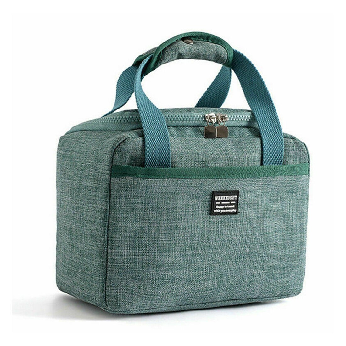 Bolsa de caja de almuerzo con aislamiento térmico portátil, bolso enfriador, bolsas de Picnic, contenedor de cena, bolsas de almacenamiento de comida escolar,: Green