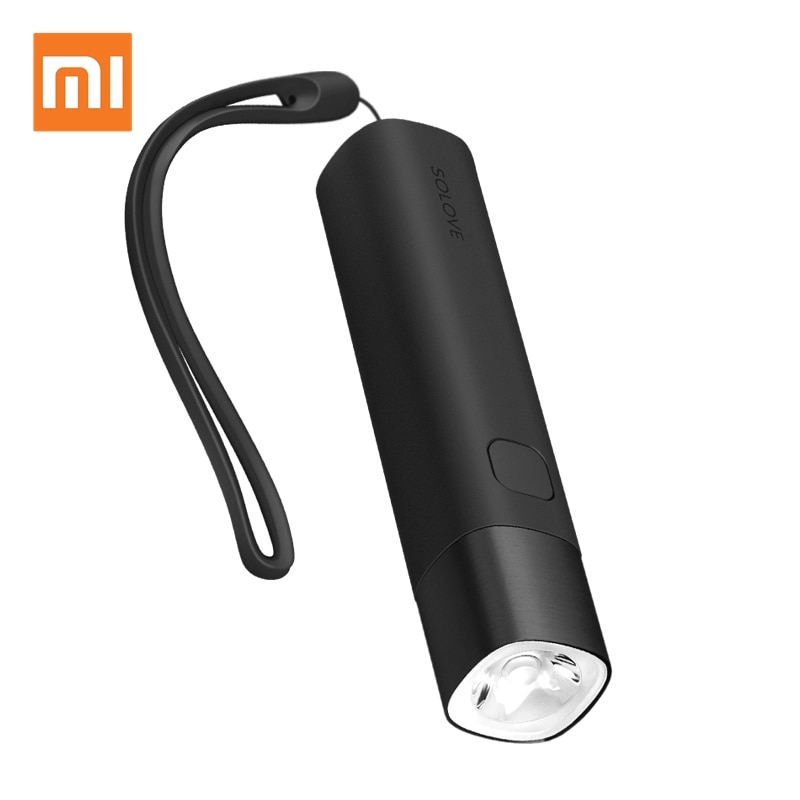 Xiaomi SOLOVE USB Zaklantaarn Oplaadbare Helderheid Zaklamp 3000 mah Power Bank Draagbare Mini LED Zaklamp voor Outdoor Bike