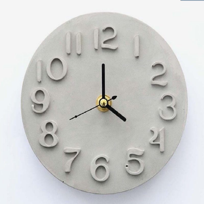 Cement Clock Mold DIY Roman Alphabet Wall Watch Silicone Epoxy Resin Craft Molds