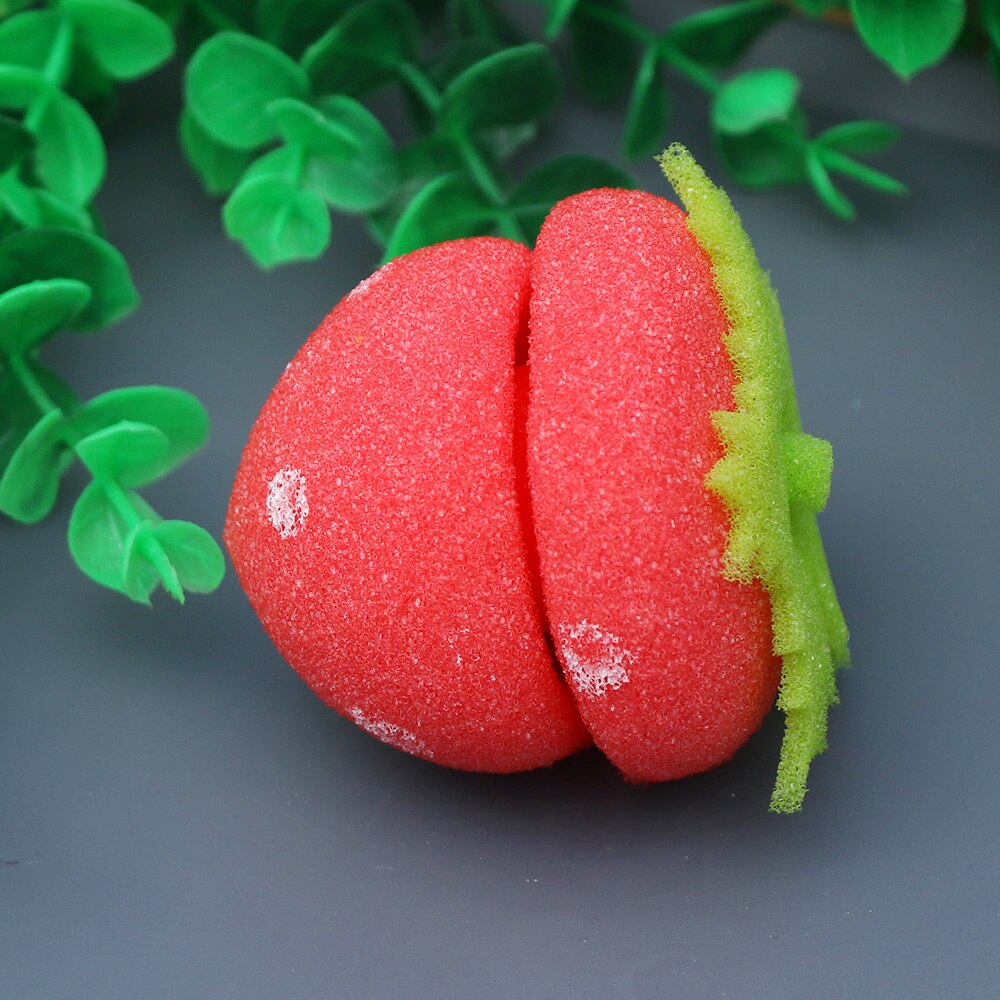 12pz donne ragazze bigodini bigodini palline di fragole bella cura dei capelli morbidi rulli di spugna bigodini strumento di trucco fai da te
