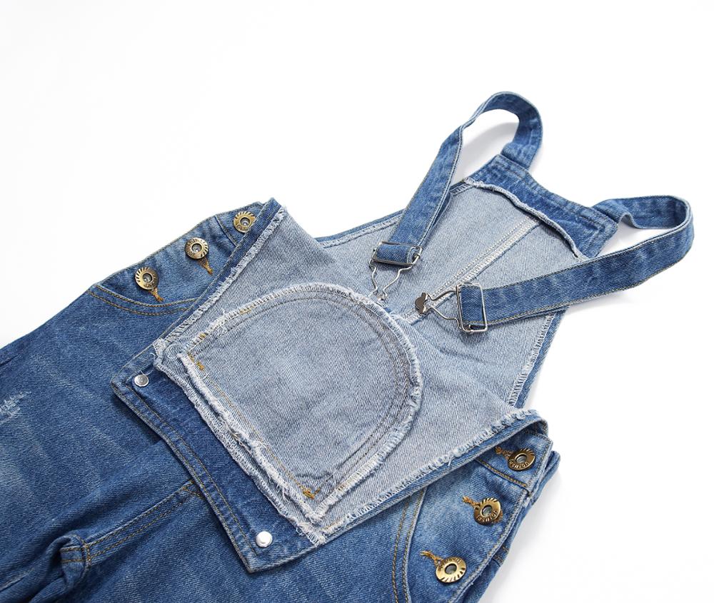 5-13T Meisjes Overalls Kids Jeans Jumpsuit Ripped Gaten Broek Lente Bib Jarretel Denim Broek Kinderen Kleding Meisje kleding