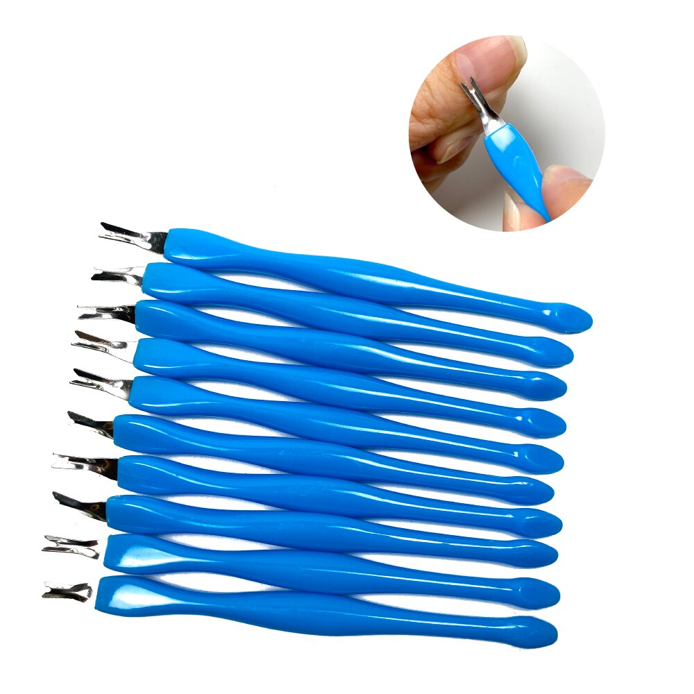 5pcs/lot Cuticle Pusher Stainless Steel dead skin Nail Art Fork For Trim Dead Skin Fork Nipper Pusher Trimmer Cuticle Remover