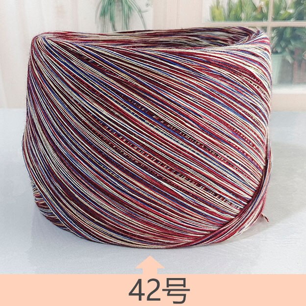 Fil de coton teint coloré 250g, 100% fils de coton pour tricoter à la main, fil serré coloré broderies crochet t4: 42
