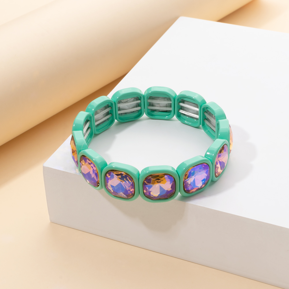 Pulseras de cuentas de cristal de invierno para mujer, pulseras elásticas de cuentas coloridas, joyería brillante bohemia hecha a mano, 2024