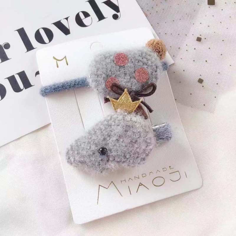 Baby Girls Hair Clips Cute Cartoon Animal Shape Hair Pin Rope Ponytail Set Cute Toddler Girl Children Princess Hair Accessories