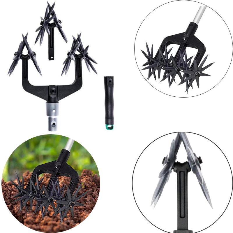 Scarificatore del suolo agricolo professionale che gira aeratore del prato inglese attrezzo di giardinaggio dello strumento dello scarificatore del coltivatore della mano del coltivatore del timone rotante