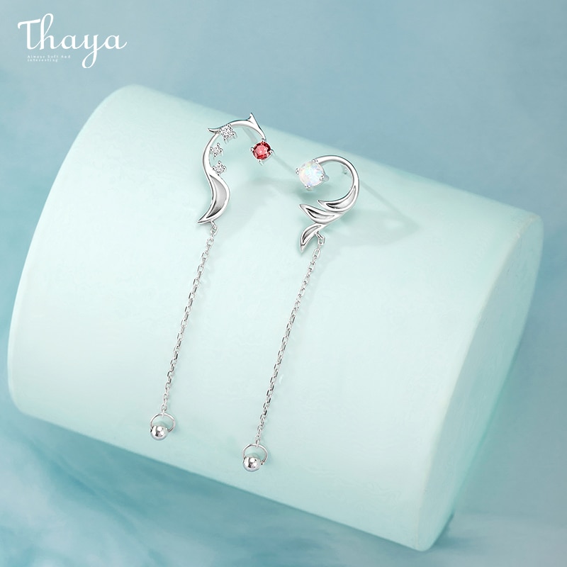 Thaya 100% S925 Sterling Zilveren Oorbellen Dragon Kwasten Dangle Earring Charms Opal Voor Vrouwen Engagement Fine Jewelry