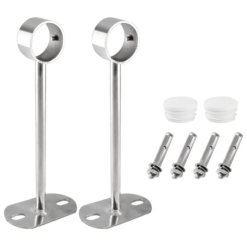 Plafond-Beugel, Garderobe Pijp Beugel, Garderobe Stang Hendel Ondersteuning Houder Pijp Flens Socket 2 Stuks: 32x100CM