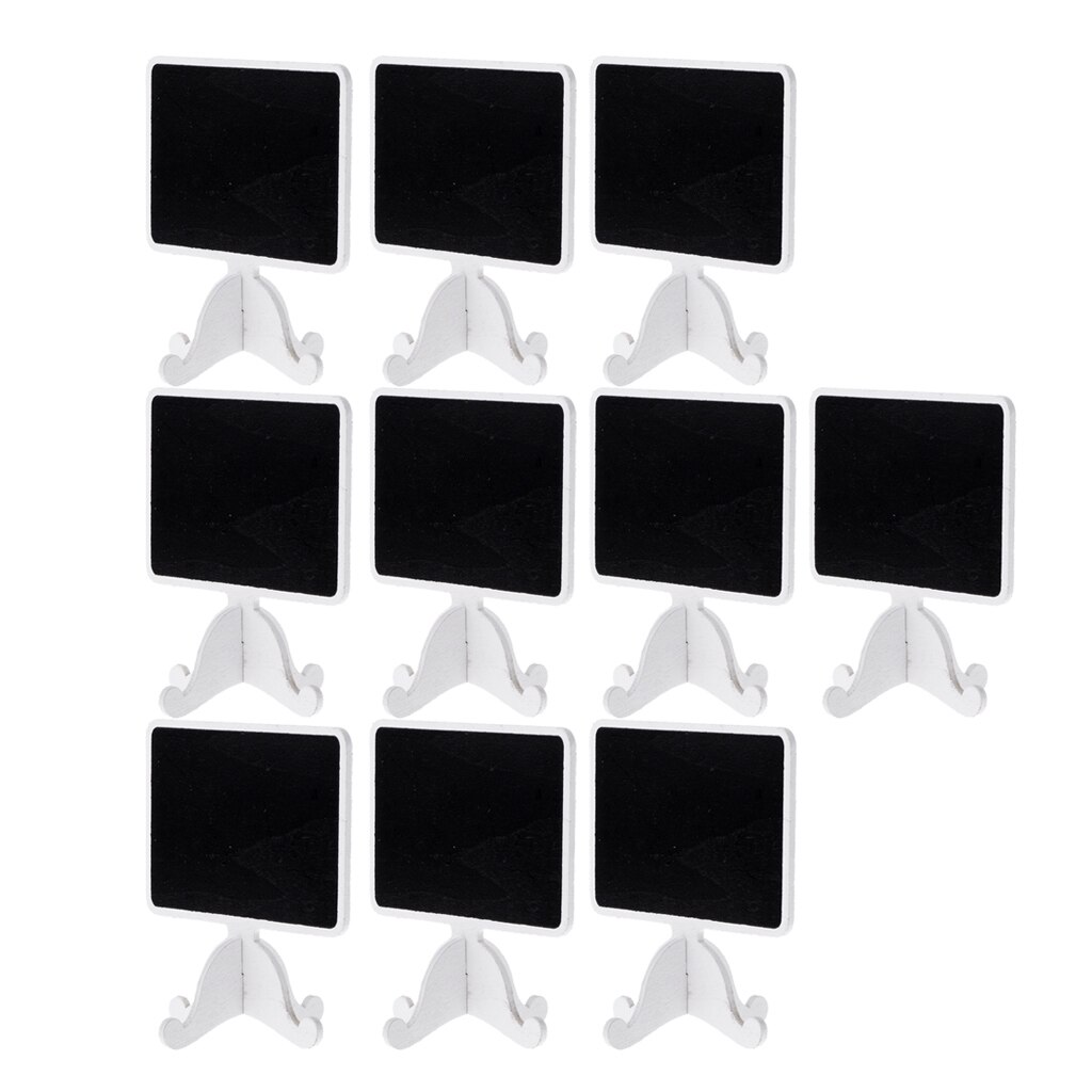 10 Stuks Houten Schoolbord Wedding Tafel Nummer Teken Met Base Voor Voedsel Display Labels Bruiloft Tafel Nummers Gast Naam Gunsten