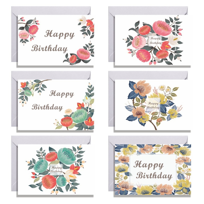 Minimalist Happy Birthday Card Set With Envelope And Sticker Simple Greeting Card Birthday: Default Title
