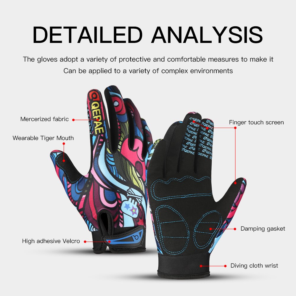 Guantes de ciclismo para hombre y mujer, manopla de dedo completo para bicicleta, pantalla a Color, a prueba de golpes, para motocicleta, guante cálido de invierno para deportes al aire libre