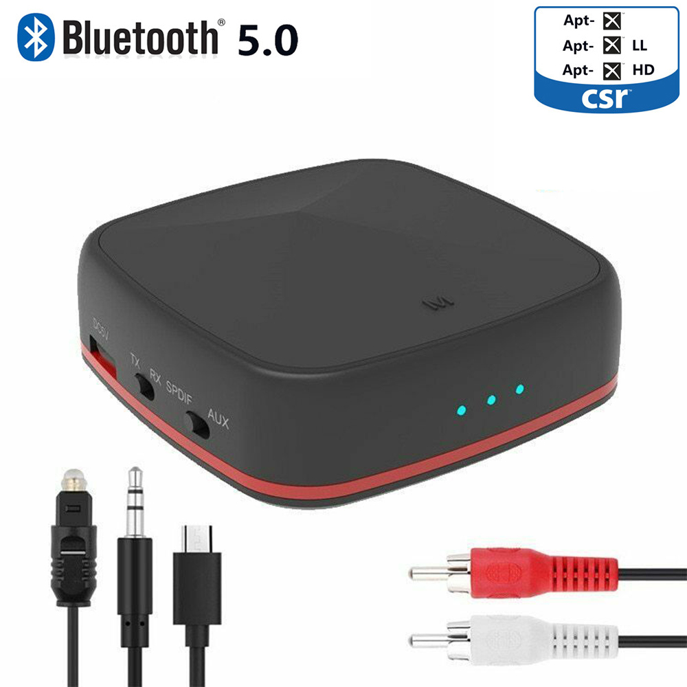 Bluetooth 5.0 Zender Draadloze Ontvanger HIFI Stereo Audio Aptx HD Receptor met Digitale Optische Toslink/SPDIF/AUX Adapter