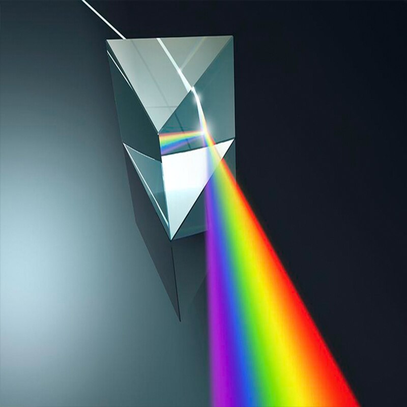 25*25*80Mm Crystal Glass Triple Driehoekig Gelijkzijdige Prisma Natuurkunde Teach Licht Spectrum