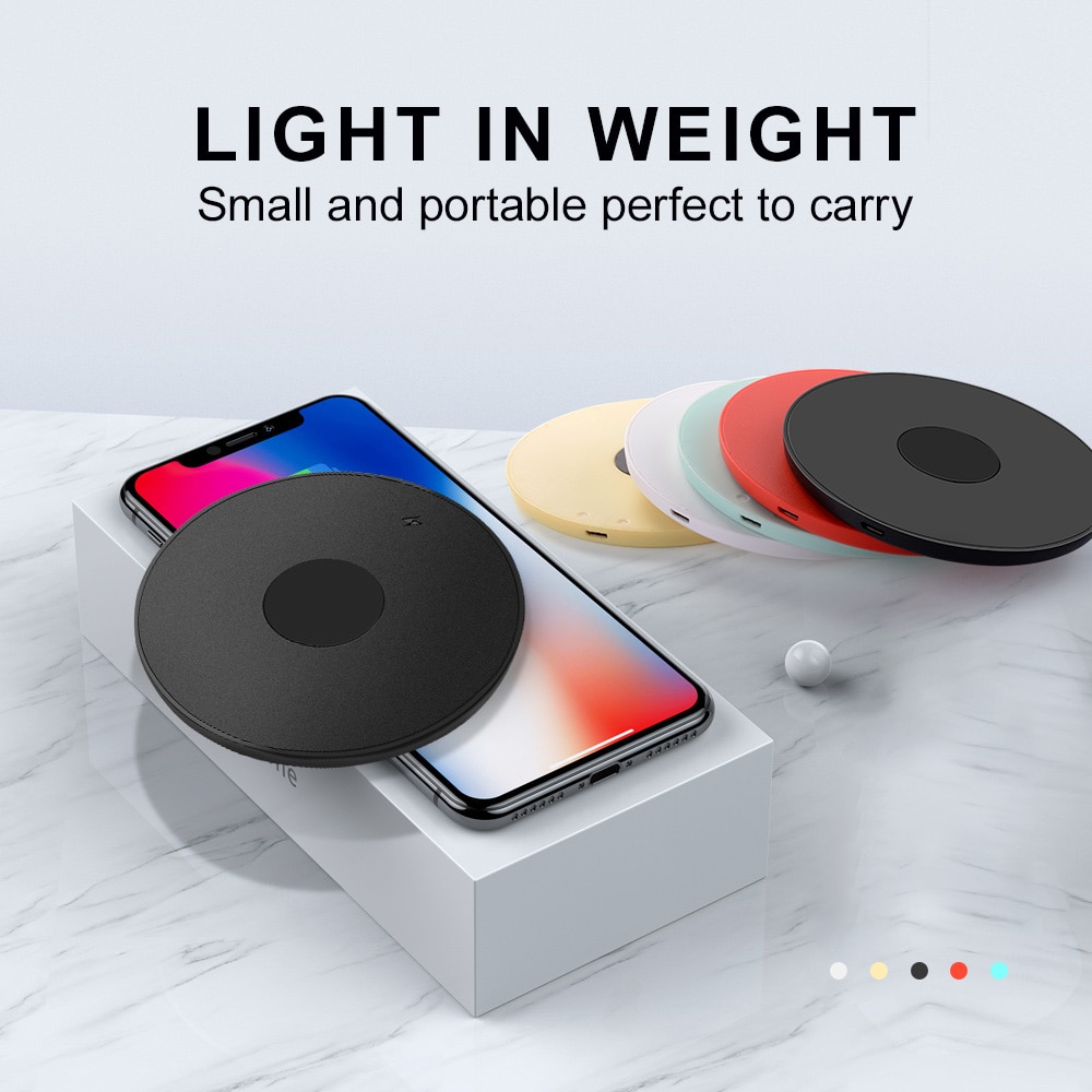 10w qi rask trådløs lading for iphone 11 pro x xs max xr for samsung  s8 s9 s10 pluss note 10 9 ladeplate trådløs lader