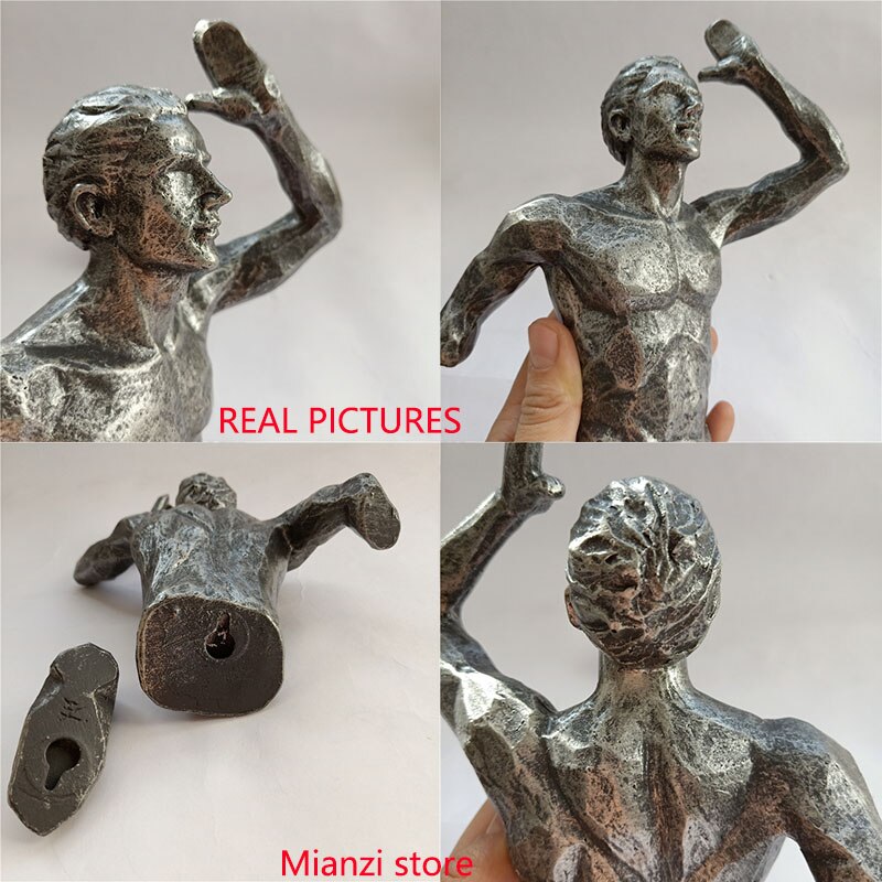 3D stylu industrialnym bieganie rzeźba żywicy salon pokoju tło dekoracji ściany wiszące uruchomić rysunek statua figurki sportowe