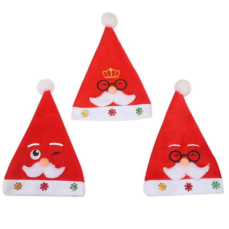 Enfants noël pompon chapeau brodé barbe blanche père noël lunettes Carto 2XPC